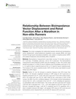 Relationship Between Bioimpedance Vector Displacement and Renal Function After a Marathon in Non-Elite Runners