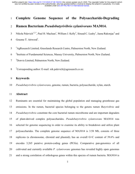 Complete Genome Sequence of the Polysaccharide-Degrading Rumen