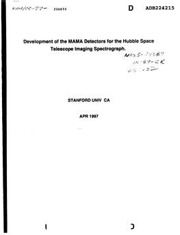 Development of the MAMA Detectors for the Hubble Space Telescope Imaging Spectrograph