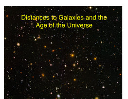 Distances to Galaxies and the Age of the Universe