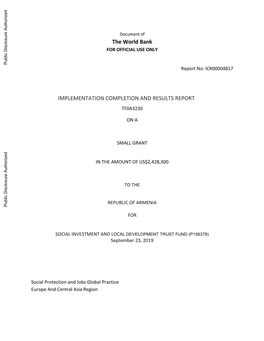 Implementation-Completion-And-Results-Report-ICR-Document-Social-Investment-And