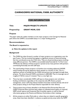 Cairngorms National Park Authority for Information