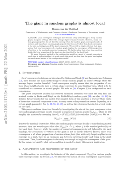 The Giant in Random Graphs Is Almost Local