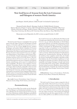 New Fossil Leaves of Araceae from the Late Cretaceous and Paleogene of Western North America