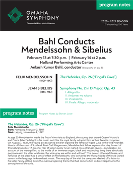 Bahl Conducts Mendelssohn & Sibelius