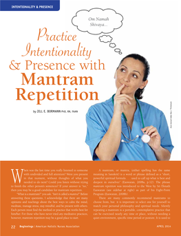 Practice Intentionality & Presence with Mantram Repetition