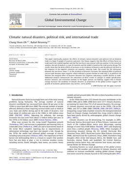 Climatic Natural Disasters, Political Risk, and International Trade