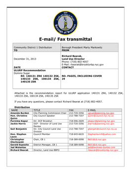 E-Mail Transmittal