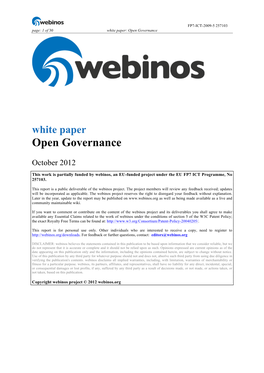 White Paper Open Governance