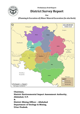 District Survey Report for (Planning & Execution Of) Minor Mineral Excavation (In-Situ Rock)