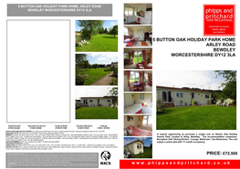 5 Button Oak Holiday Park Home Arley Road Bewdley Worcestershire Dy12 3La