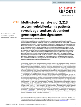 Multi-Study Reanalysis of 2213 Acute Myeloid Leukemia Patients Reveals