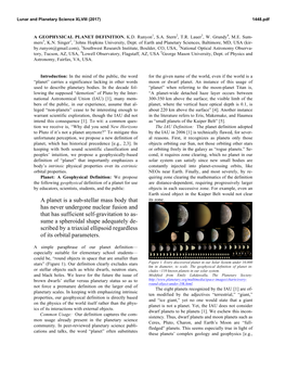 A Geophysical Planet Definition