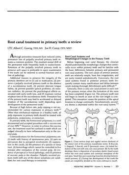 Root Canal Treatment in Primary- Teeth: a Review