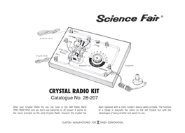 CRYSTAL RADIO KIT Catalogue No