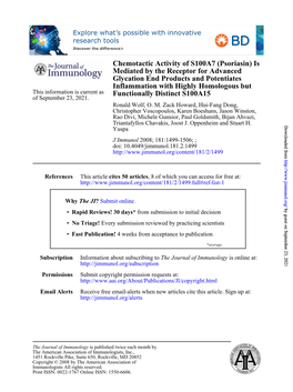 Functionally Distinct S100A15 Inflammation with Highly