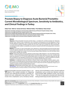 Current Microbiological Spectrum, Sensitivity to Antibiotics, and Clinical Findings in Turkey