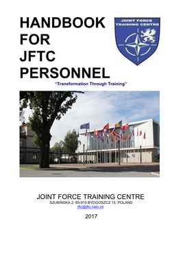 Handbook for Jftc Personnel