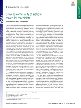 Growing Community of Artificial Molecular Machinists SPECIAL FEATURE: INTRODUCTION Damien Sluysmansa and J