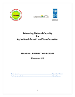 Enhancing National Capacity for Agricultural Growth and Transformation