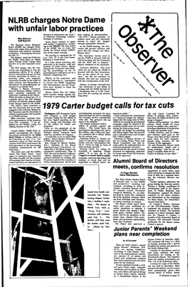 NLRB Charges Notre Dame . with Unfair Labor Practices 1979 Carter