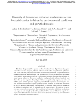 Diversity of Translation Initiation Mechanisms Across Bacterial Species Is Driven by Environmental Conditions and Growth Demands