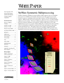 Netware Symmetric Multiprocessing Prepared by Netware