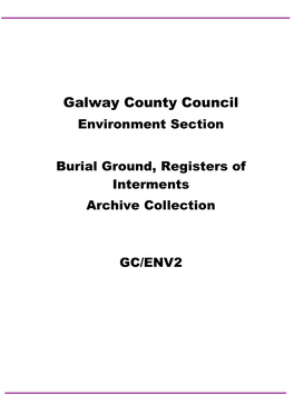 GC-ENV2 Burial Ground Registers of Interment 1931-2005