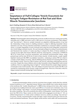 Importance of Full-Collapse Vesicle Exocytosis for Synaptic Fatigue-Resistance at Rat Fast and Slow Muscle Neuromuscular Junctions