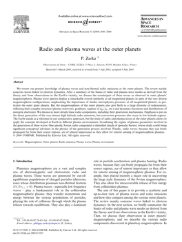 Radio and Plasma Waves at the Outer Planets