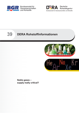 DERA Rohstoffinformationen 39: Noble Gases