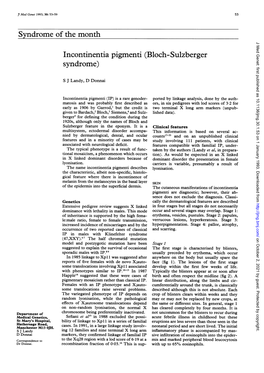 Incontinentia Pigmenti (Bloch-Sulzberger Syndrome)