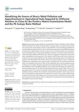 Identifying the Source of Heavy Metal Pollution and Apportionment