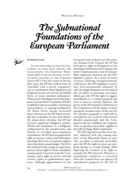 The Subnational Foundations of the European Parliament