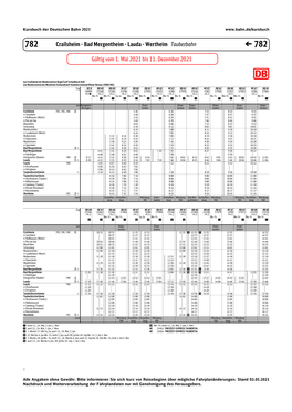 Crailsheim - Bad Mergentheim - Lauda - Wertheim Tauberbahn � 782