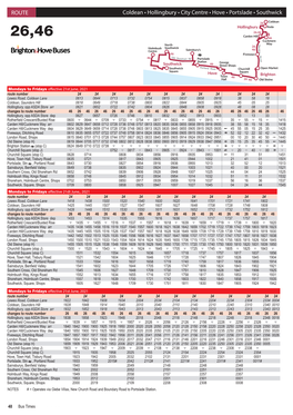 Coldean • Hollingbury • City Centre • Hove • Portslade • Southwick ROUTE