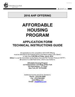 Application Form Technical Instructions Guide