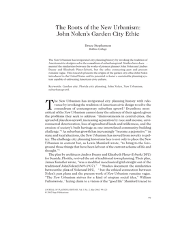 The Roots of the New Urbanism: John Nolen's Garden City Ethic