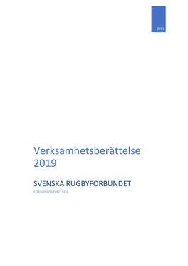 SRF Verksamhetsberättelse 2019