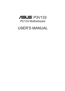ASUS P3V133 PC133 Motherboard User's Manual