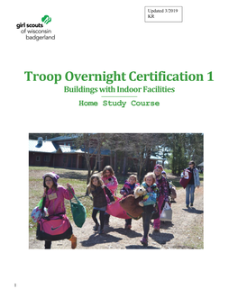 Troop Overnight Certification 1 Buildings with Indoor Facilities ------Home Study Course