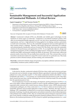 Sustainable Management and Successful Application of Constructed Wetlands: a Critical Review