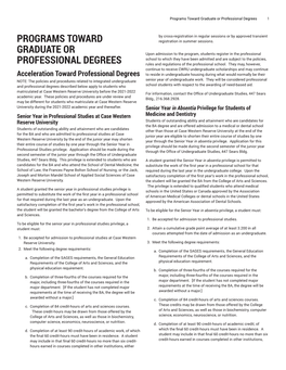 Programs Toward Graduate Or Professional Degrees 1