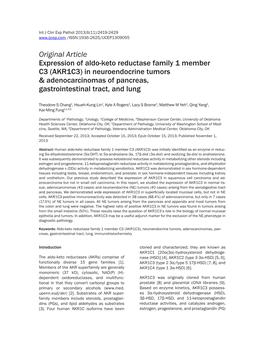 AKR1C3) in Neuroendocrine Tumors & Adenocarcinomas of Pancreas, Gastrointestinal Tract, and Lung