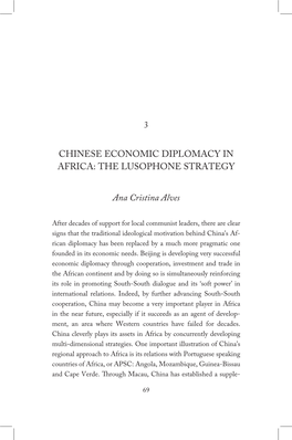 Chinese Economic Diplomacy in Africa: the Lusophone Strategy