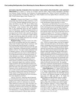 Huygens Crater: Insights Into Noachian Volcanism, Stratigraphy, and Aqueous Processes