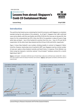 Singapore's Covid-19 Containment Model