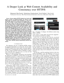 A Deeper Look at Web Content Availability and Consistency Over HTTP/S