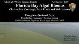 Florida Bay Algal Blooms Christopher Kavanagh, Zach Fratto and Vicki Absten