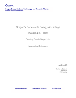 Oregon's Renewable Energy Advantage, 2010